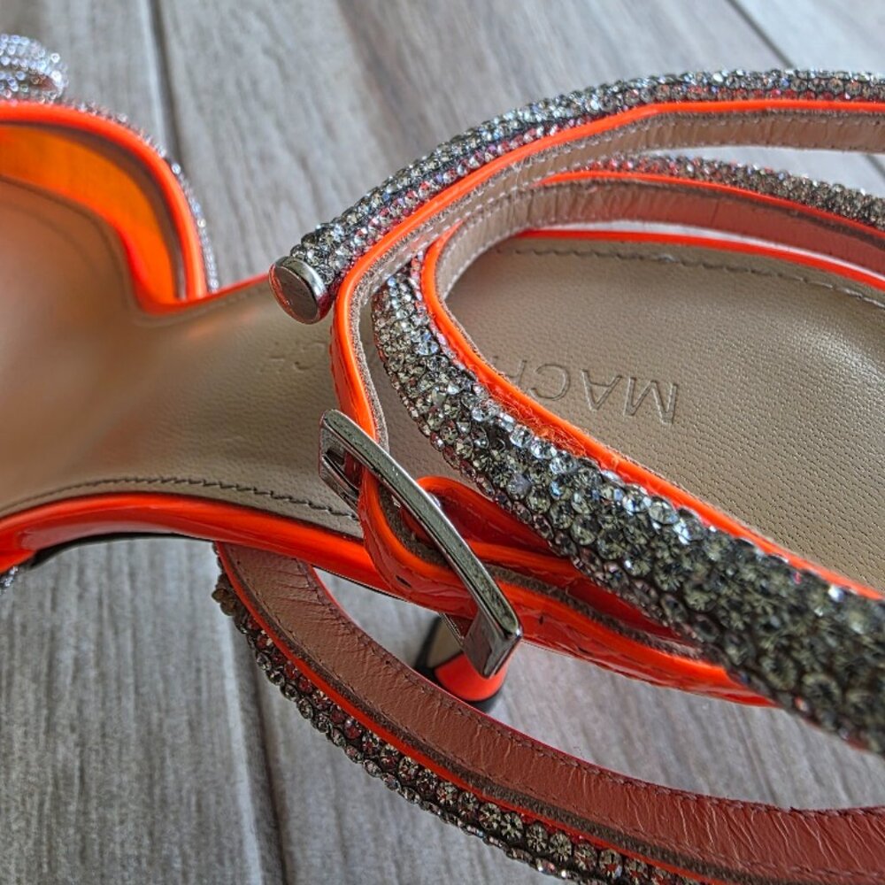MACH & MACH PVC & ORANGE PATENT LEATHER EMBELLISHED CRYSTAL DB BOW PUMPS EUR. 40 - Picture 8 of 14